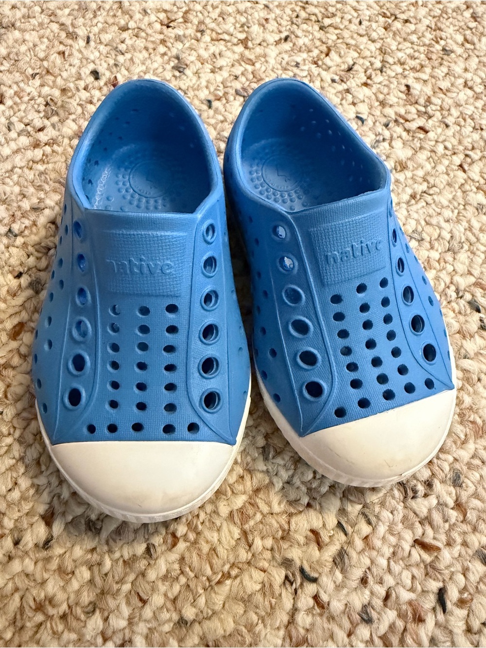 Native Kids Slip-On Water Shoes in Blue with White Toe
